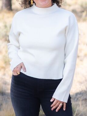 Sanctuary Soft Mockneck Popover Sweater in Chalk